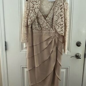 Magic Cream Asymmetrical Pleated Wrap Gown